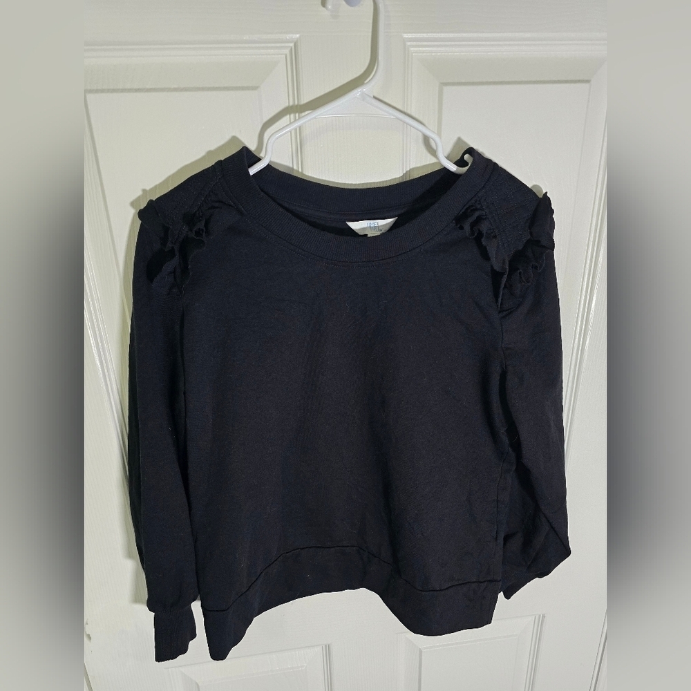 Time and Tru Womens Pullover Black Sweater Medium